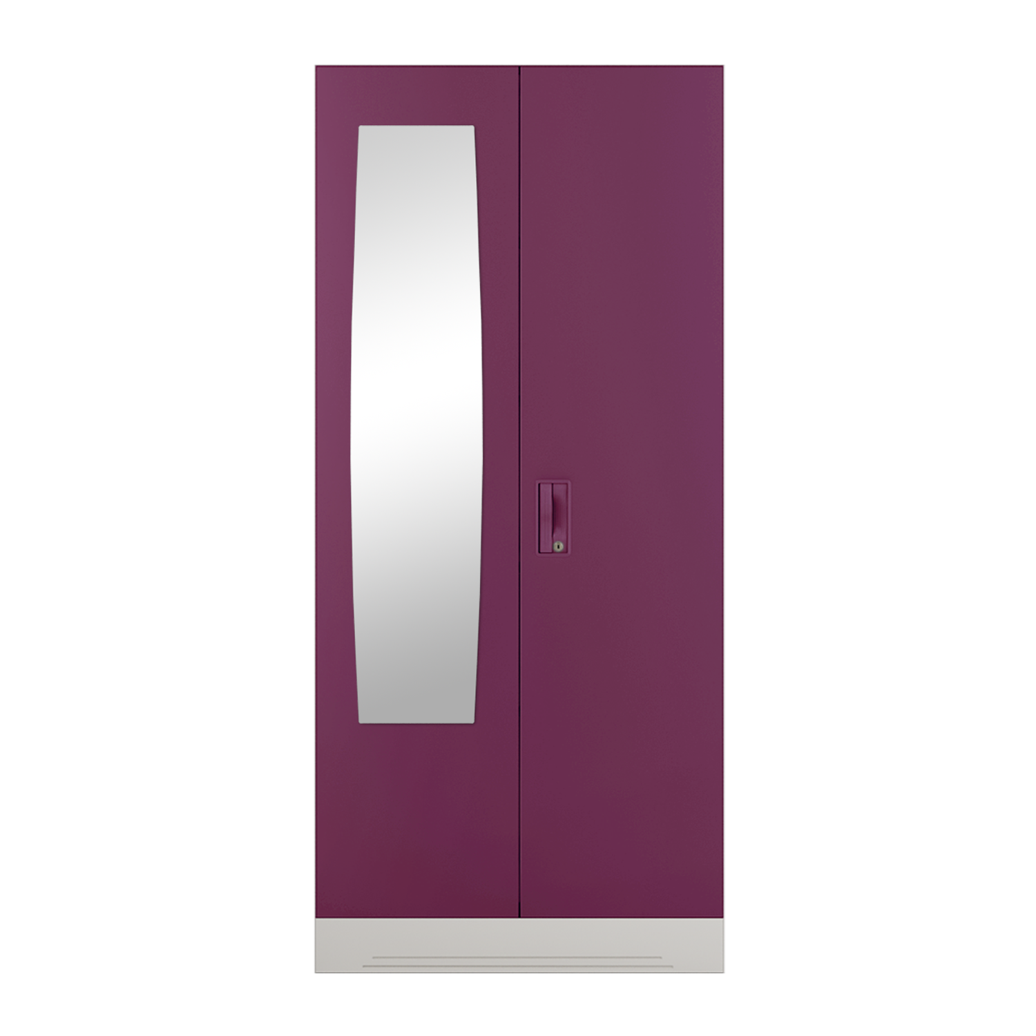 Buy Slimline 2 Door Steel Almirah (2 Shelves & Mirror) in Purple