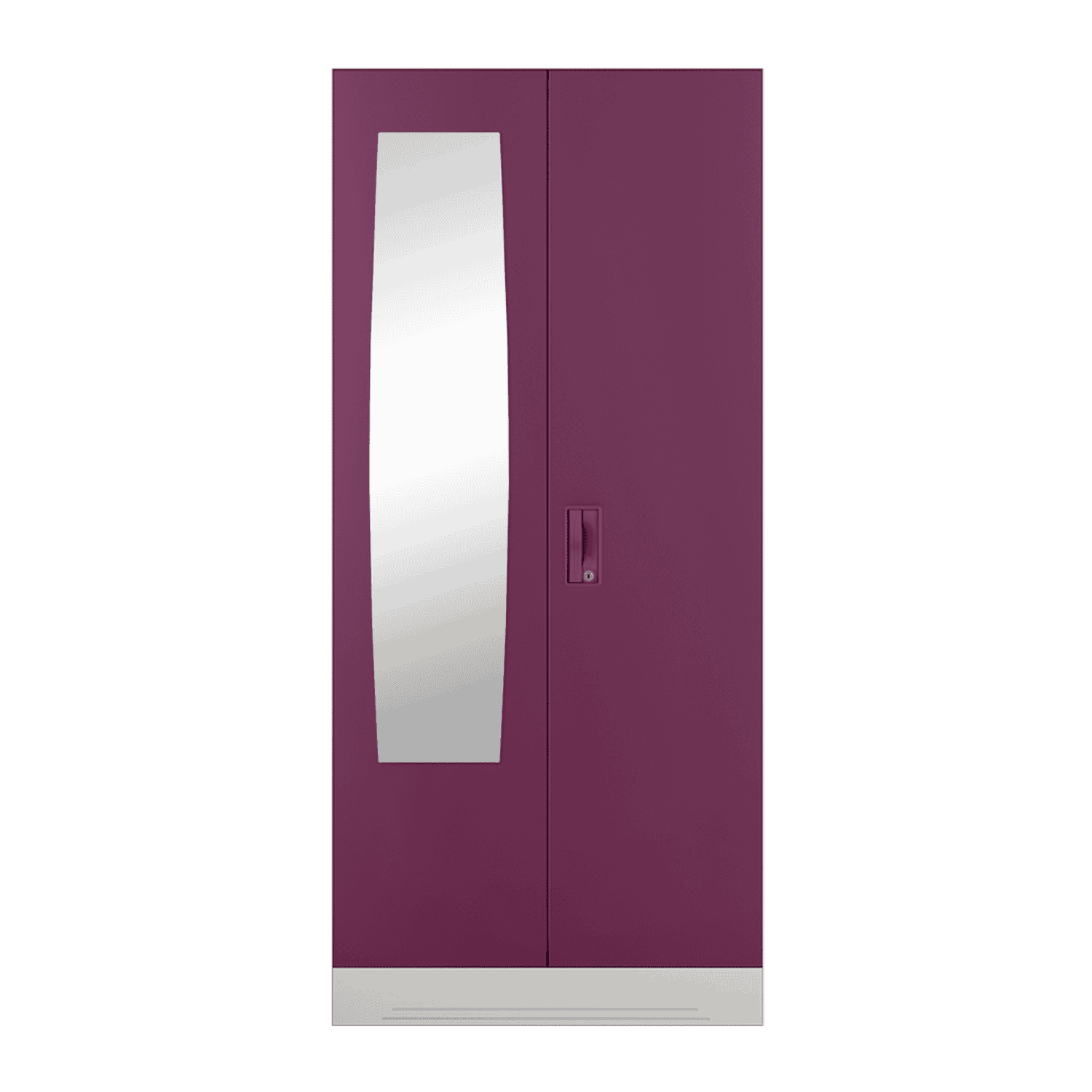 Buy Slimline 2 Door Steel Almirah (2 Shelves & Mirror) in Purple