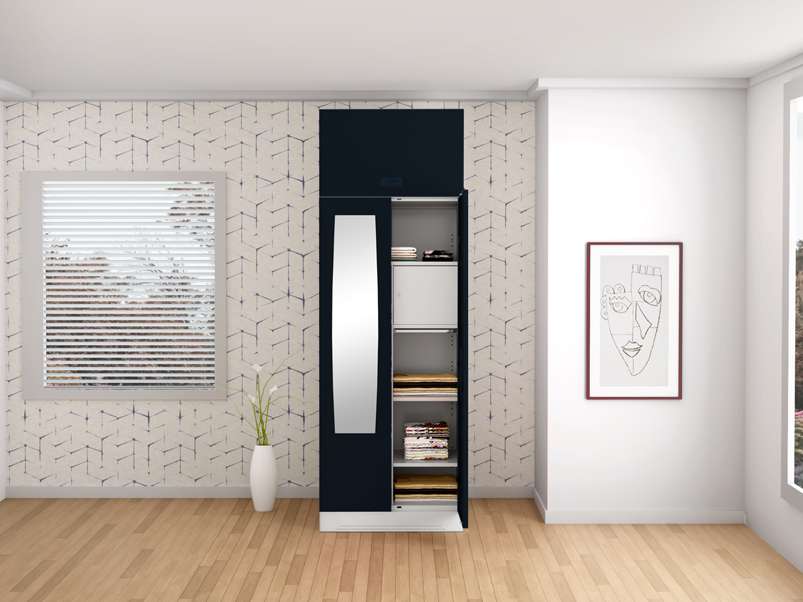 Buy Slimline Steel Almirah Locker Drawer OHU Mirror in