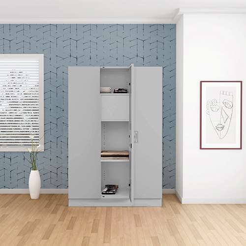 Buy Slimline 3 Door Steel Almirah Locker Body in White colour