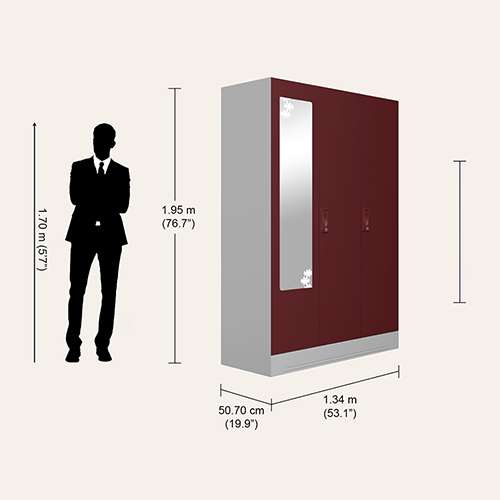 Godrej interio 3 door cheap cupboard