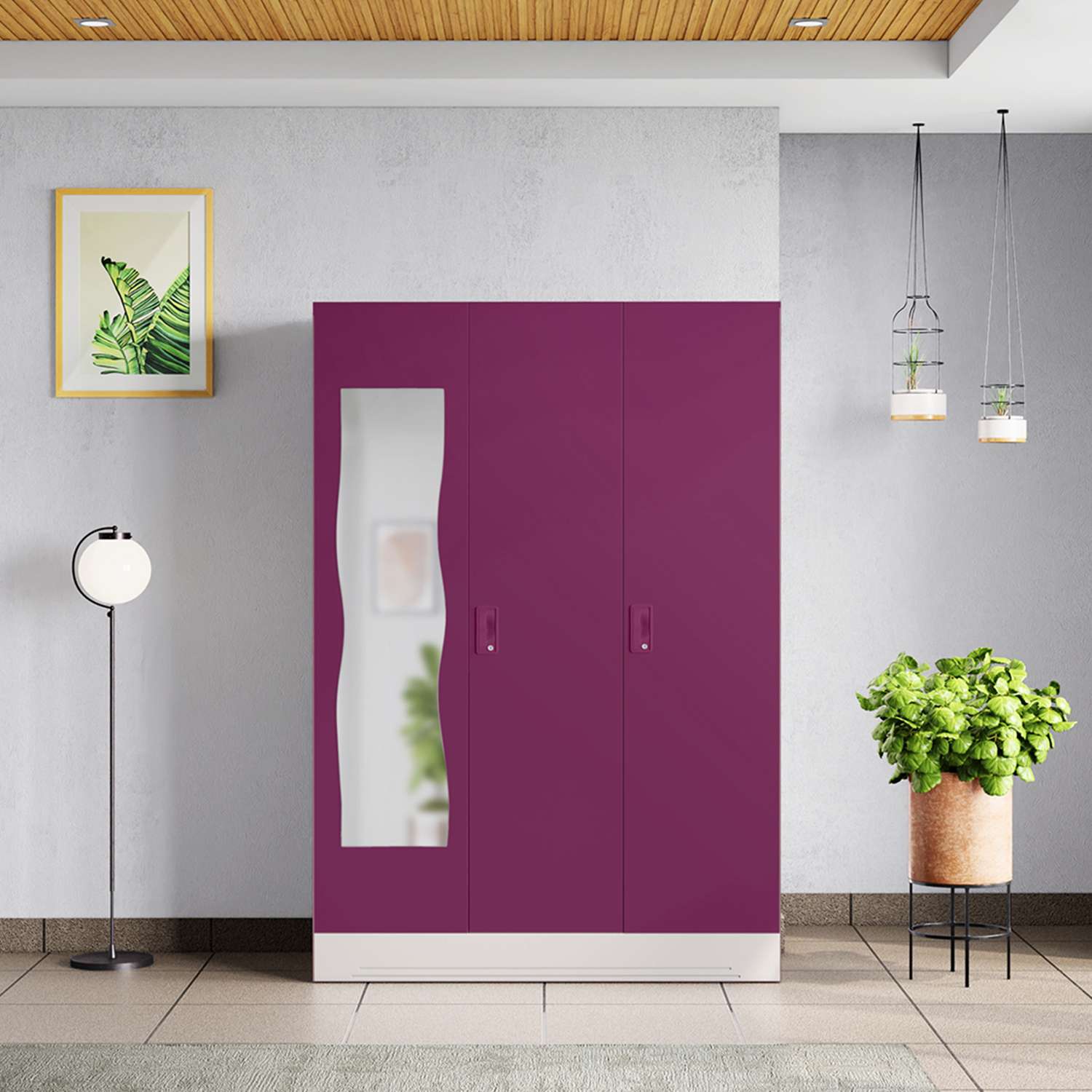 Godrej interio 3 door steel almirah price discount
