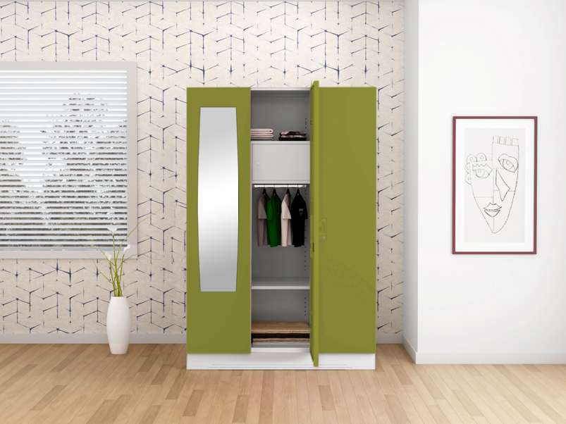 Steel almirah with mirror and locker deals