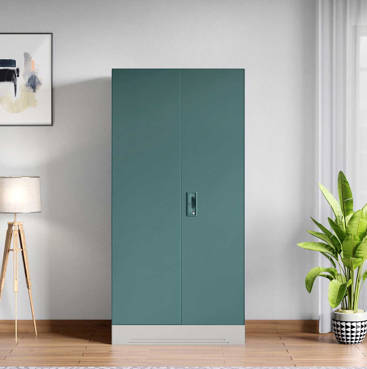 Buy Slimline 2 Door Steel Almirah Locker in Tex Sea Pine upto 45