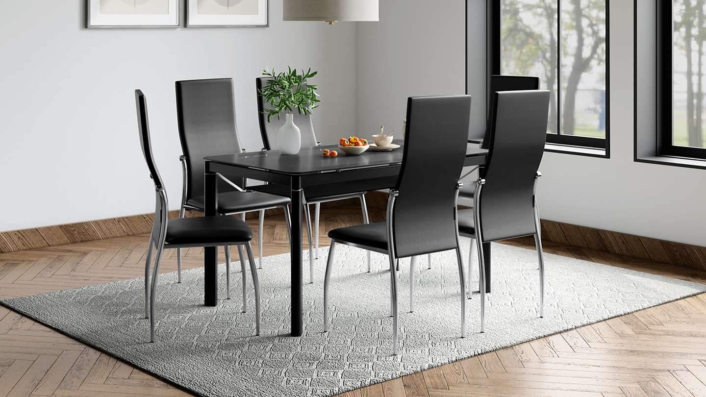 Black and gray shop table
