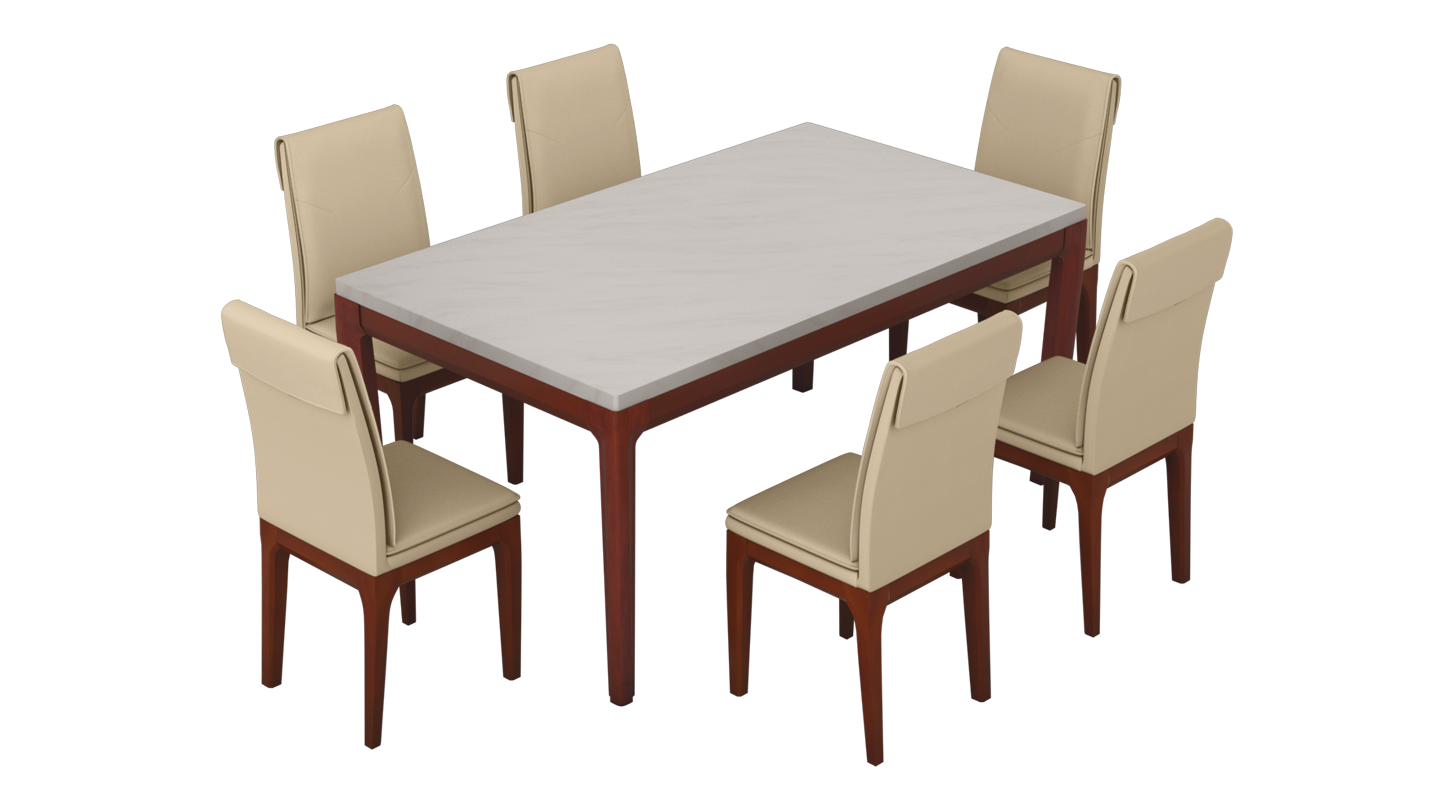 Buy Terrene 6 Seater Dining Table Set in Beige up to 30% Discount | Godrej  Interio