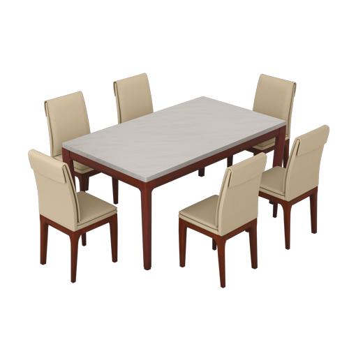 Terrene 6 Seater Dining Table Set, Dining Room Table And Chairs 6 Seats