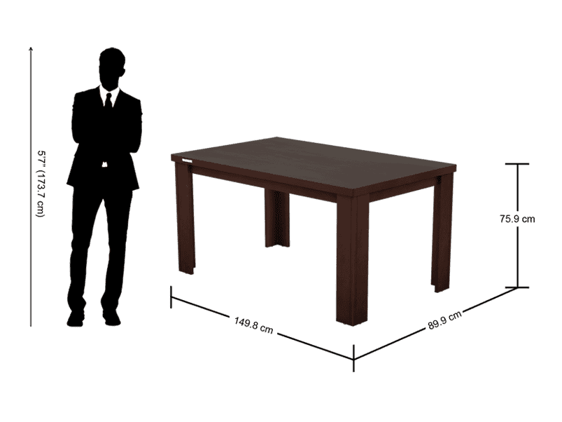 Buy Jack 6 Seater Dining Table Set in Brown colourish Black at