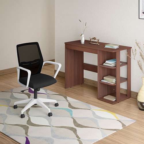 Vurv-Ewa Study Table with Chair (Black and Brown)